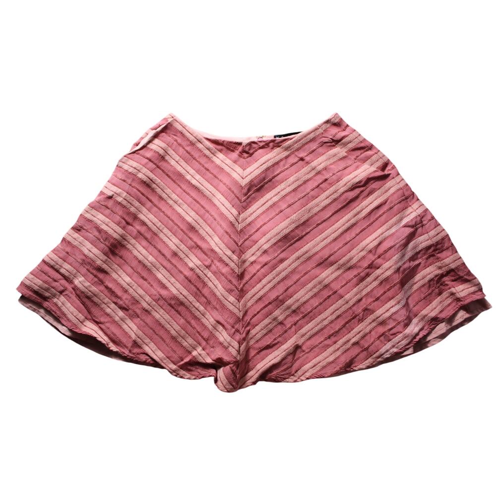 For Love & Lemons Mauve Pink Skirt Chevron Ribbon Ruffle Revolve Size XS